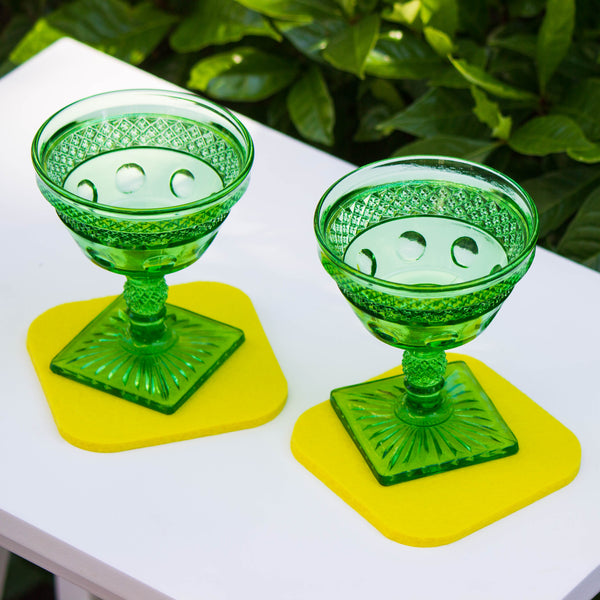 Vintage Green Goblets (Set of Four)