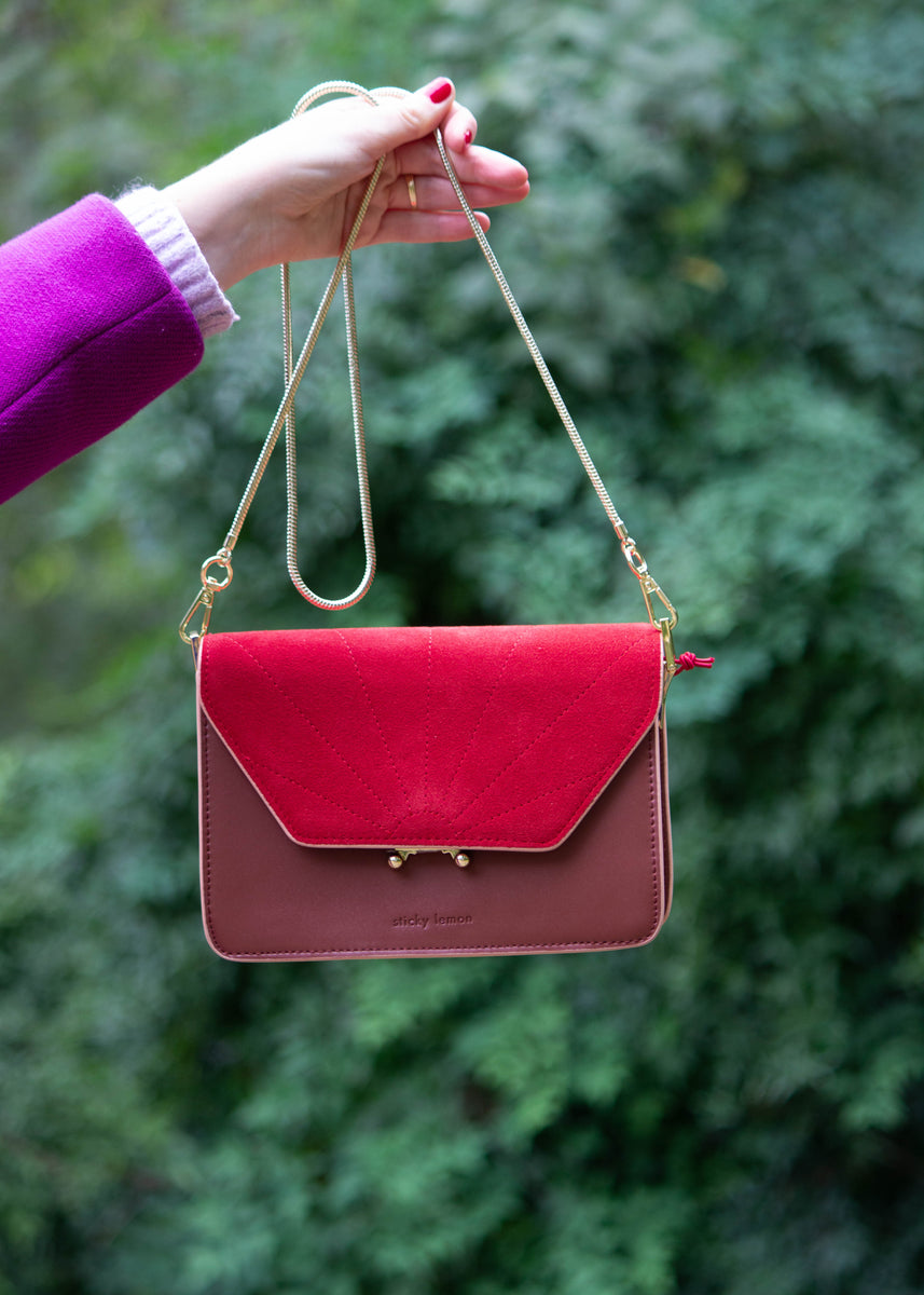 Faded Burgundy and Poppy Red Shoulder Bag – little fuss