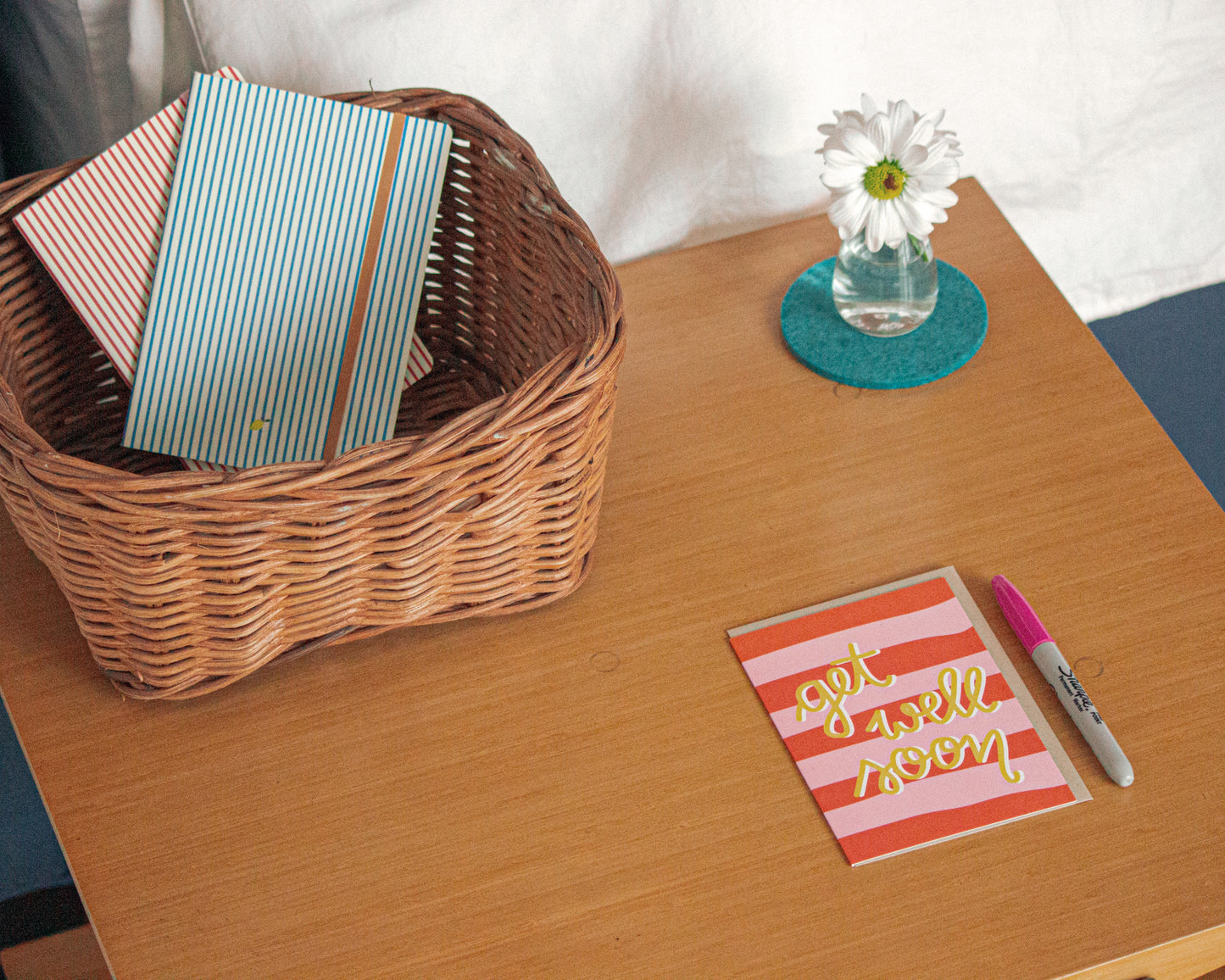 Get Well Soon Card on Table