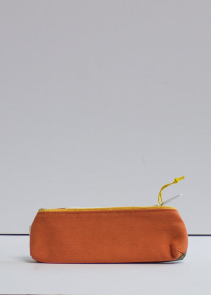 70's Green and Faded Orange Pencil Case