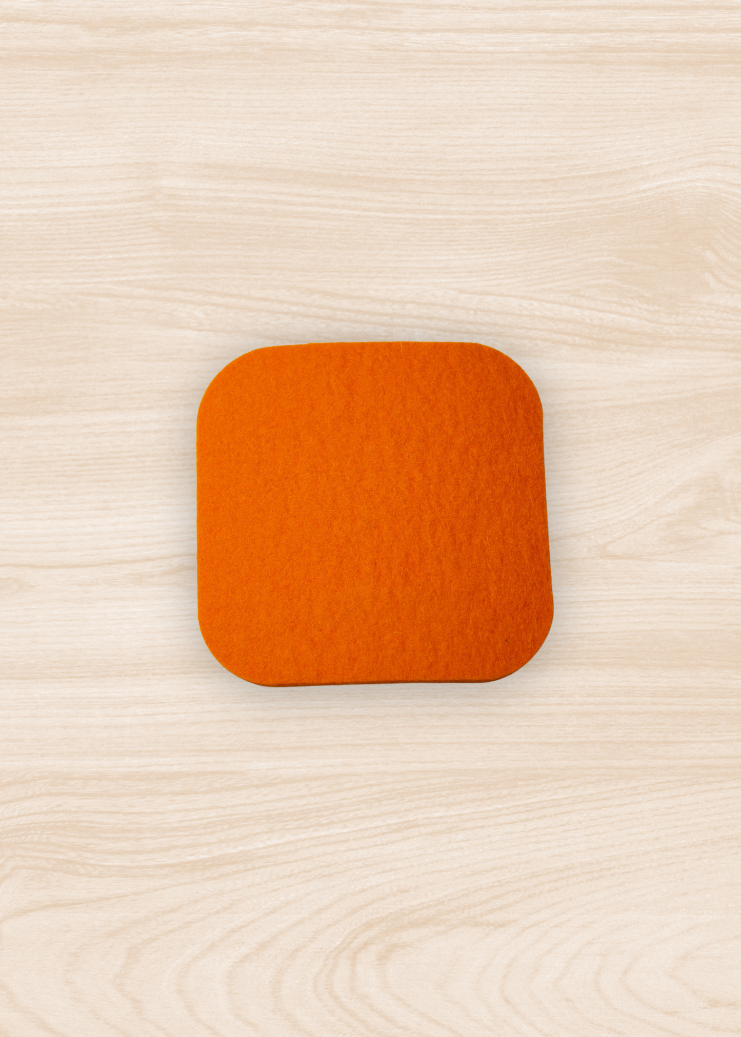 Orange Rounded Square Felt Coaster