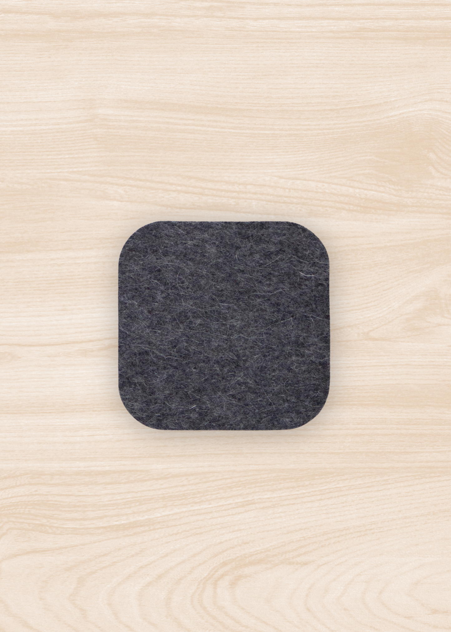 Graphite Rounded Square Felt Coaster