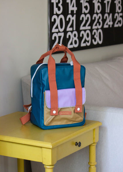 Mini Edison Teal and Purple Envelope Deluxe Backpack