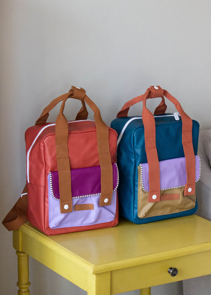 Mini Edison Teal and Purple Envelope Deluxe Backpack