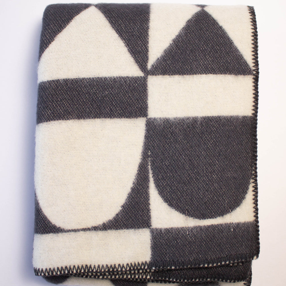 Bows Cream and Grey Throw Blanket