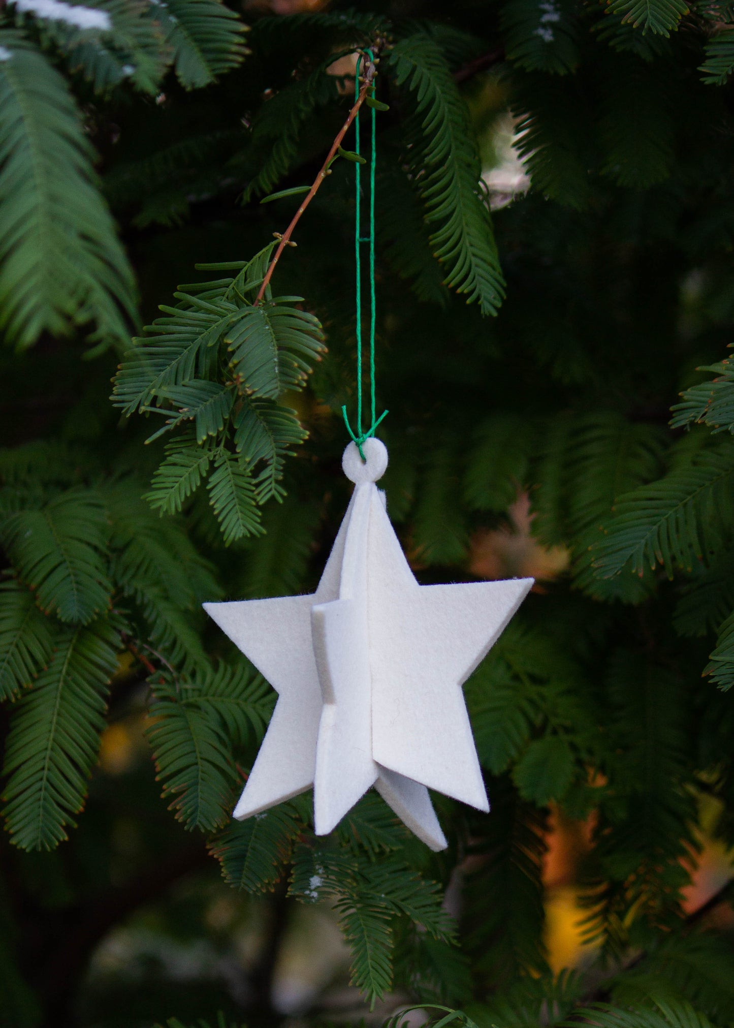 Wollweiß Star Felt Ornament