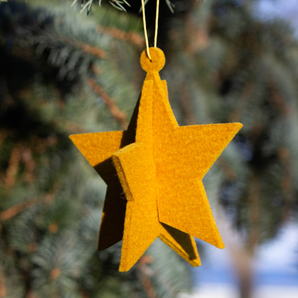 Ocker Star Felt Ornament