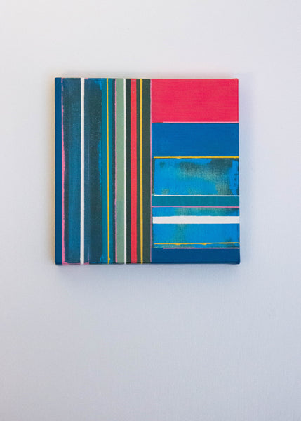 Abstract Colliding Stripes - Pink and Blue