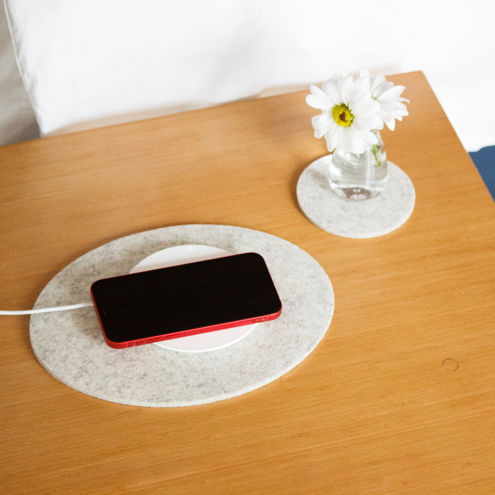 Weib Felt Oval Trivet on Table