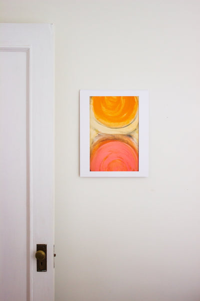 Orange and Pink Half Dot Print in Room