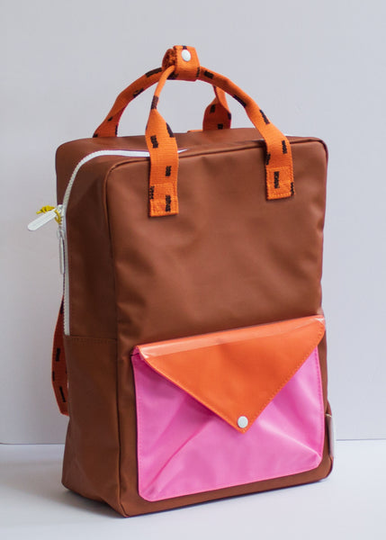 Large Brown and Orange and Pink Sprinkles Envelope Backpack