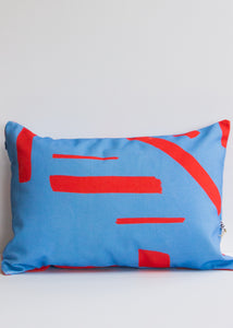 Blue and Red Pillow