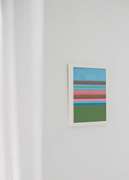 Light Blue and Pink Stripes Canvas Panel