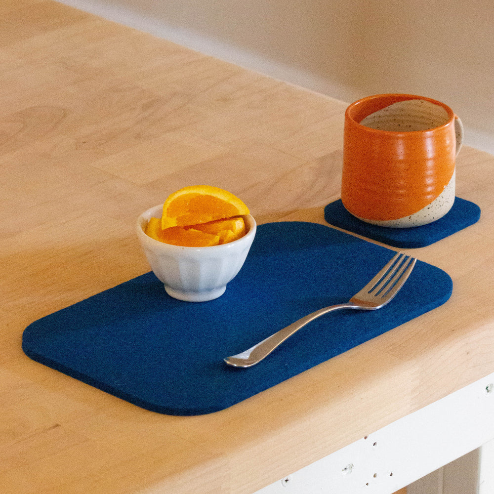 Petrol Rounded Rectangle Felt Trivet