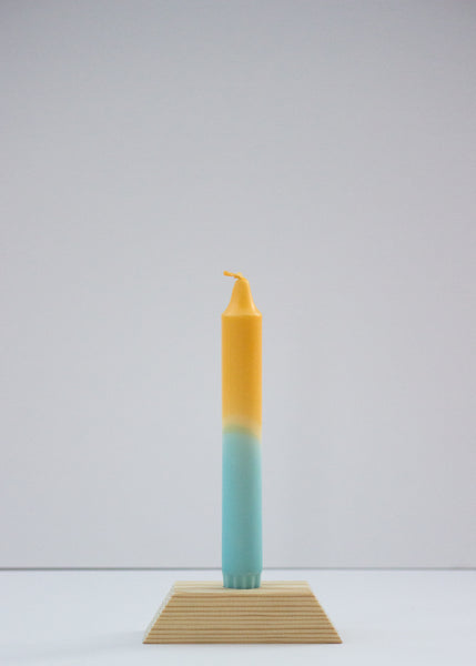 Dip Dye Candle with Single Wooden Candle Holder