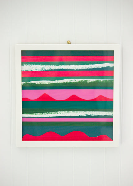 Pink and Green Stripe Collage